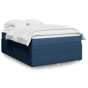 VidaXL Boxspring met matras stof blauw 140x190 cm