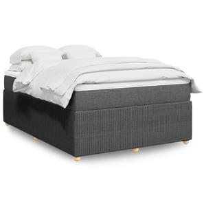 VidaXL Boxspring met matras stof donkergrijs 140x200 cm