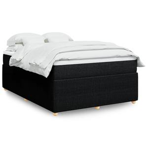 VidaXL Boxspring met matras stof zwart 140x200 cm