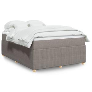 VidaXL Boxspring met matras stof taupe 140x200 cm