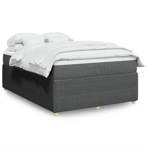 VidaXL Boxspring met matras stof donkergrijs 160x200 cm