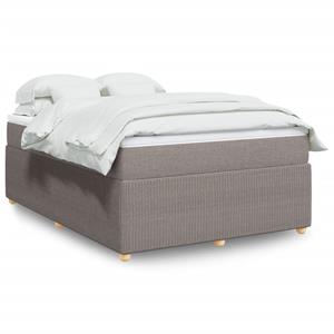 VidaXL Boxspring met matras stof taupe 160x200 cm