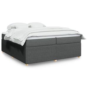 VidaXL Boxspring met matras stof donkergrijs 200x200 cm