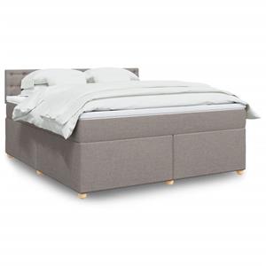 VidaXL Boxspring met matras stof taupe 180x200 cm