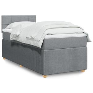 VidaXL Boxspring met matras stof lichtgrijs 100x200 cm