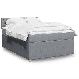 VidaXL Boxspring met matras stof lichtgrijs 140x190 cm