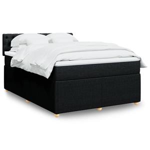 VidaXL Boxspring met matras stof zwart 140x190 cm