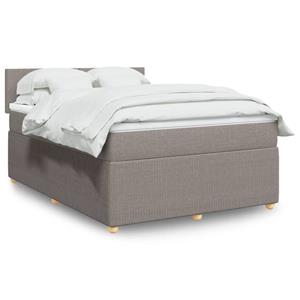 VidaXL Boxspring met matras stof taupe 140x200 cm