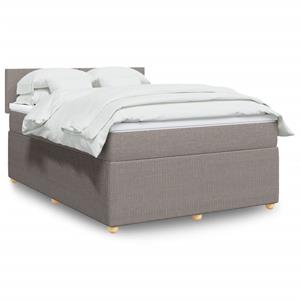 VidaXL Boxspring met matras stof taupe 160x200 cm