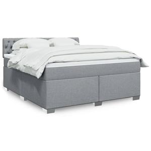 VidaXL Boxspring met matras stof lichtgrijs 180x200 cm