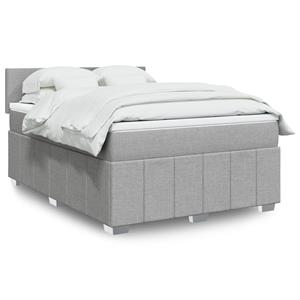 VidaXL Boxspring met matras stof lichtgrijs 160x200 cm