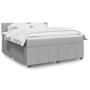 VidaXL Boxspring met matras stof lichtgrijs 180x200 cm