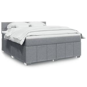 VidaXL Boxspring met matras stof lichtgrijs 180x200 cm