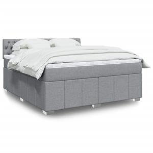 VidaXL Boxspring met matras stof lichtgrijs 180x200 cm