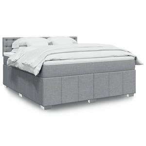 VidaXL Boxspring met matras stof lichtgrijs 180x200 cm