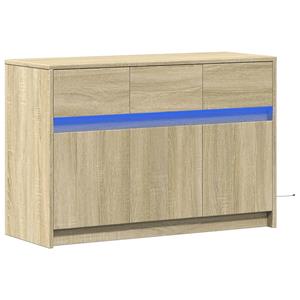 vidaXL Tv-meubel met LED 91x34x61 cm bewerkt hout sonoma eikenkleurig