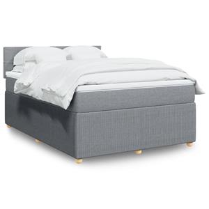 VidaXL Boxspring met matras stof lichtgrijs 160x200 cm