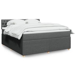 VidaXL Boxspring met matras stof donkergrijs 180x200 cm