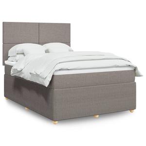 VidaXL Boxspring met matras stof taupe 140x200 cm