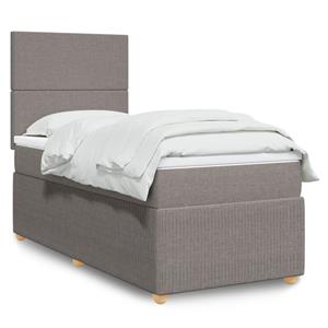 VidaXL Boxspring met matras stof taupe 100x200 cm