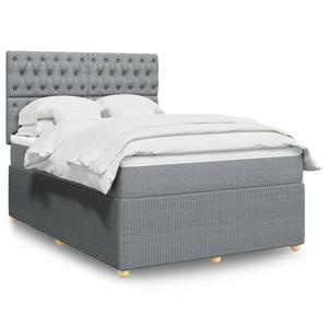 VidaXL Boxspring met matras stof lichtgrijs 160x200 cm