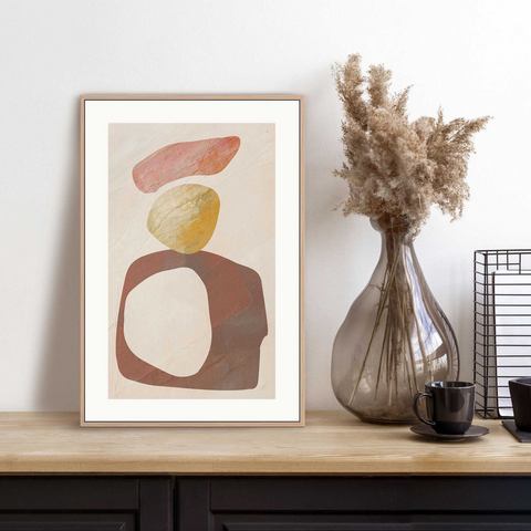 Reinders! Artprint met lijst Watercoloured Stones