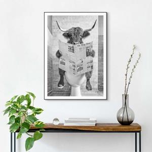 Reinders! Artprint met lijst Highlander Toilet