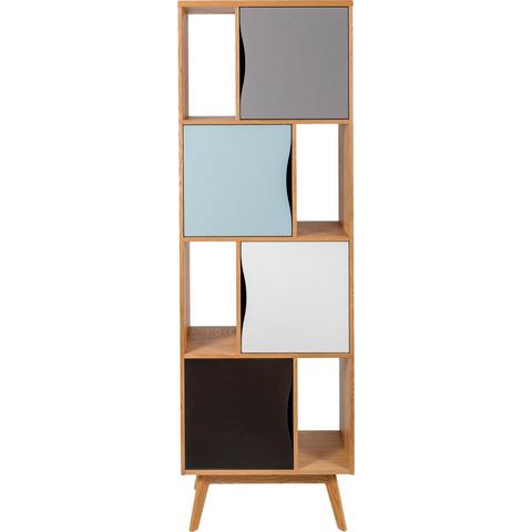 Woodman Boekenkast Avon Hoogte 191 cm, houtfineer van eiken, eenvoudig Scandinavisch design