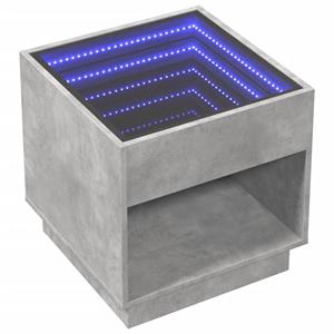 vidaXL Nachtkastje met Infinity LED 50x50x50 cm betongrijs