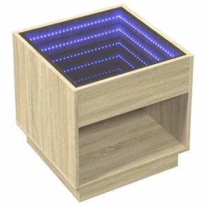 vidaXL Nachtkastje met Infinity LED 50x50x50 cm sonoma eikenkleurig