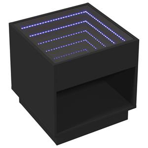 vidaXL Nachtkastje met Infinity LED 50x50x50 cm zwart