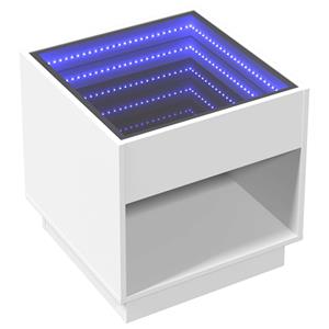 vidaXL Nachtkastje met Infinity LED 50x50x50 cm wit