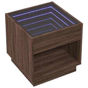 vidaXL Nachtkastje met Infinity LED 50x50x50 cm bruin eikenkleurig