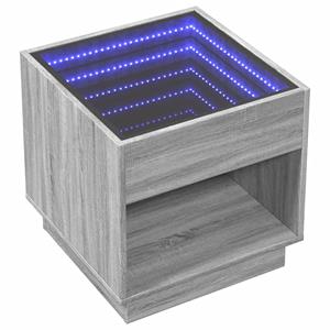 vidaXL Nachtkastje met Infinity LED 50x50x50 cm grijs sonoma eiken