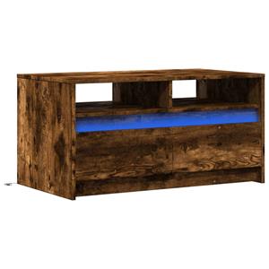 vidaXL Salontafel met LED-verlichting bewerkt hout gerookt eikenkleur