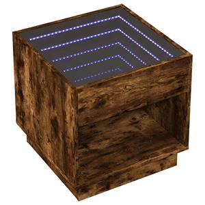 vidaXL Salontafel met Infinity LED 50x50x50 cm gerookt eikenkleurig