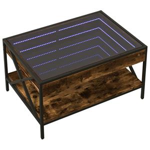 vidaXL Salontafel met Infinity LED 70x50x38 cm gerookt eikenkleurig