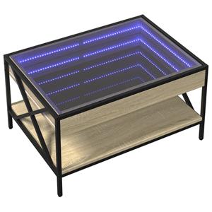 vidaXL Salontafel met Infinity LED 70x50x38 cm sonoma eikenkleurig