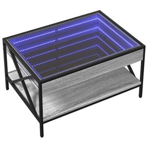 vidaXL Salontafel met Infinity LED 70x50x38 cm grijs sonoma eikenkleur