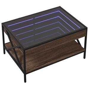 vidaXL Salontafel met Infinity LED 70x50x38 cm bruin eikenkleurig