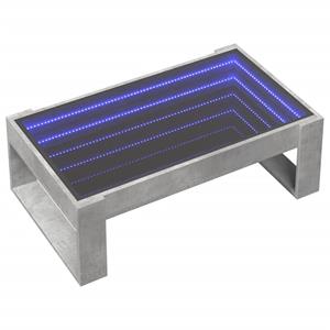 vidaXL Salontafel met Infinity LED 90x53x30 cm betongrijs