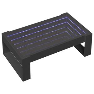 vidaXL Salontafel met Infinity LED 90x53x30 cm zwart