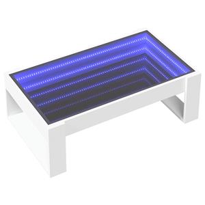 vidaXL Salontafel met Infinity LED 90x53x30 cm wit