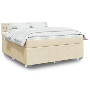 VidaXL Boxspring met matras stof crèmekleurig 180x200 cm