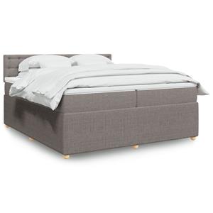 VidaXL Boxspring met matras stof taupe 200x200 cm