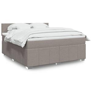 VidaXL Boxspring met matras stof taupe 180x200 cm