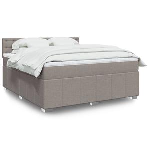 VidaXL Boxspring met matras stof taupe 180x200 cm