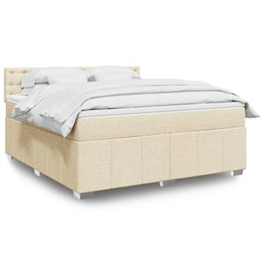 VidaXL Boxspring met matras stof crèmekleurig 180x200 cm