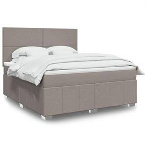 VidaXL Boxspring met matras stof taupe 180x200 cm