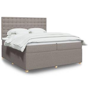 VidaXL Boxspring met matras stof taupe 200x200 cm